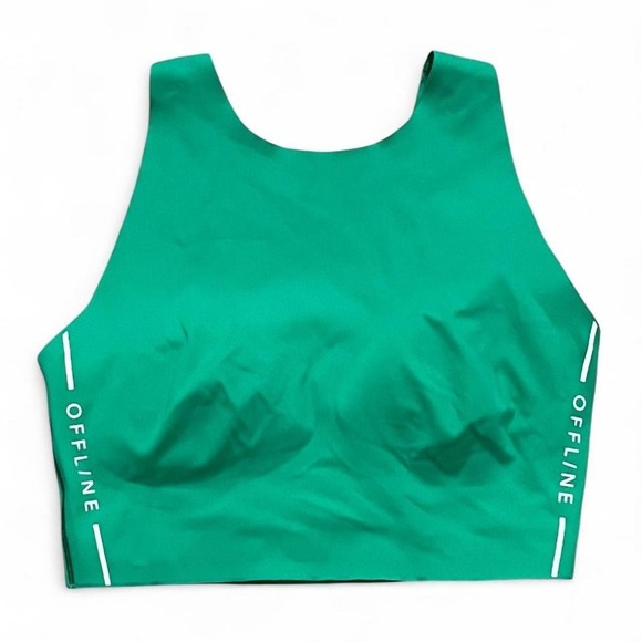 aerie Other - OFFLINE by Aerie Green Padded Longline Sports Bra Crop Top Size Small